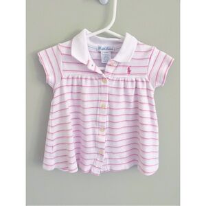 Ralph Lauren baby girl pink striped dress 0-3 months